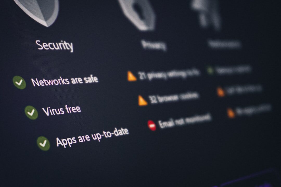 Cybersecurity concept with lock on digital screen